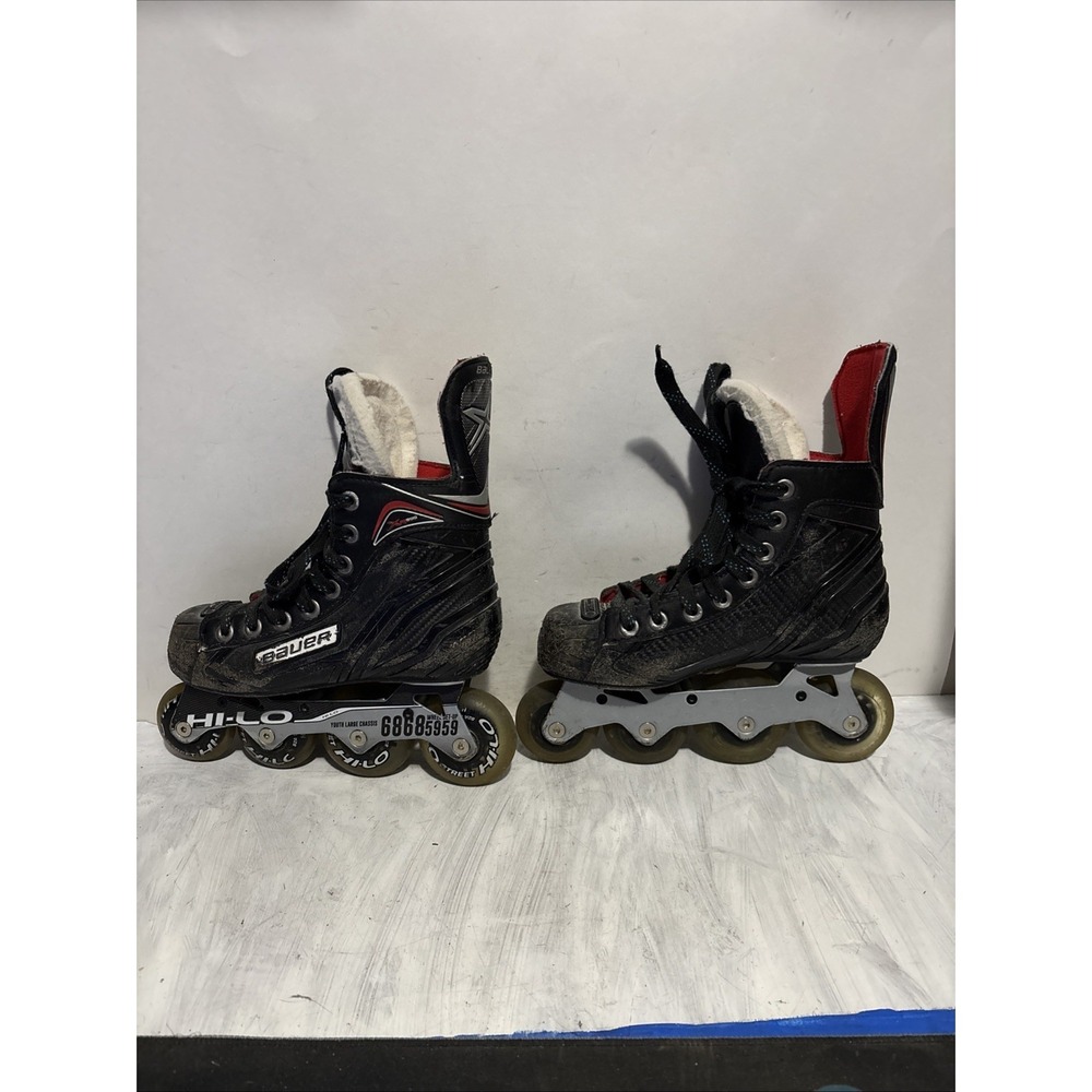 Bauer Vapor Inline Roller Hockey Skates Rollerblades Size 2 Youth Hi-Lo Scuffs